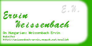 ervin weissenbach business card